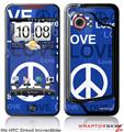 HTC Droid Incredible Skin - Love and Peace Blue