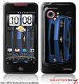 HTC Droid Incredible Skin - 2010 Chevy Camaro Aqua - Black Stripes on Black