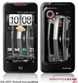 HTC Droid Incredible Skin - 2010 Chevy Camaro Silver - Black Stripes on Black