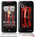HTC Droid Incredible Skin - 2010 Chevy Camaro Victory Red - Black Stripes on Black