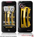 HTC Droid Incredible Skin - 2010 Chevy Camaro Yellow - Black Stripes on Black