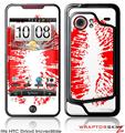 HTC Droid Incredible Skin - Big Kiss Red Lips on White