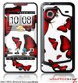 HTC Droid Incredible Skin - Butterflies Red