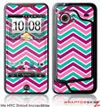 HTC Droid Incredible Skin Zig Zag Teal Pink Purple