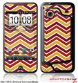 HTC Droid Incredible Skin Zig Zag Yellow Burgundy Orange