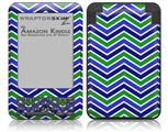 Zig Zag Blue Green - Decal Style Skin fits Amazon Kindle 3 Keyboard (with 6 inch display)