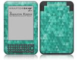 Triangle Mosaic Seafoam Green - Decal Style Skin fits Amazon Kindle 3 Keyboard (with 6 inch display)