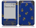 Anchors Away Blue - Decal Style Skin fits Amazon Kindle 3 Keyboard (with 6 inch display)