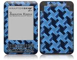 Retro Houndstooth Blue - Decal Style Skin fits Amazon Kindle 3 Keyboard (with 6 inch display)