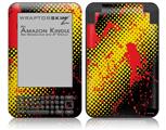 Halftone Splatter Yellow Red - Decal Style Skin fits Amazon Kindle 3 Keyboard (with 6 inch display)