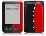 Ripped Colors Black Red - Decal Style Skin fits Amazon Kindle 3 Keyboard (with 6 inch display)
