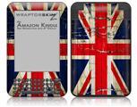 Painted Faded and Cracked Union Jack British Flag - Decal Style Skin fits Amazon Kindle 3 Keyboard (with 6 inch display)