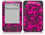 Scattered Skulls Hot Pink - Decal Style Skin fits Amazon Kindle 3 Keyboard (with 6 inch display)