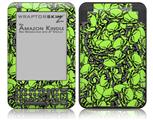 Scattered Skulls Neon Green - Decal Style Skin fits Amazon Kindle 3 Keyboard (with 6 inch display)