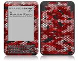 HEX Mesh Camo 01 Red Bright - Decal Style Skin fits Amazon Kindle 3 Keyboard (with 6 inch display)