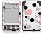 Lots of Dots Pink on White - Decal Style Skin fits Amazon Kindle 3 Keyboard (with 6 inch display)