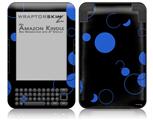 Lots of Dots Blue on Black - Decal Style Skin fits Amazon Kindle 3 Keyboard (with 6 inch display)