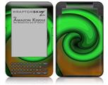 Alecias Swirl 01 Green - Decal Style Skin fits Amazon Kindle 3 Keyboard (with 6 inch display)