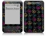 Kearas Peace Signs on Black - Decal Style Skin fits Amazon Kindle 3 Keyboard (with 6 inch display)
