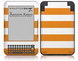 Kearas Psycho Stripes Orange and White - Decal Style Skin fits Amazon Kindle 3 Keyboard (with 6 inch display)