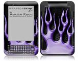 Metal Flames Purple - Decal Style Skin fits Amazon Kindle 3 Keyboard (with 6 inch display)