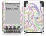 Neon Swoosh on White - Decal Style Skin fits Amazon Kindle 3 Keyboard (with 6 inch display)
