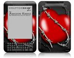 Barbwire Heart Red - Decal Style Skin fits Amazon Kindle 3 Keyboard (with 6 inch display)