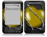 Barbwire Heart Yellow - Decal Style Skin fits Amazon Kindle 3 Keyboard (with 6 inch display)