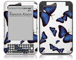 Butterflies Blue - Decal Style Skin fits Amazon Kindle 3 Keyboard (with 6 inch display)