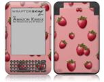 Strawberries on Pink - Decal Style Skin fits Amazon Kindle 3 Keyboard (with 6 inch display)