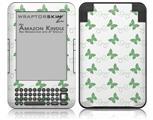 Pastel Butterflies Green on White - Decal Style Skin fits Amazon Kindle 3 Keyboard (with 6 inch display)
