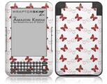 Pastel Butterflies Red on White - Decal Style Skin fits Amazon Kindle 3 Keyboard (with 6 inch display)