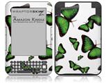 Butterflies Green - Decal Style Skin fits Amazon Kindle 3 Keyboard (with 6 inch display)