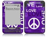 Love and Peace Purple - Decal Style Skin fits Amazon Kindle 3 Keyboard (with 6 inch display)