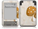 Mushrooms Orange - Decal Style Skin fits Amazon Kindle 3 Keyboard (with 6 inch display)