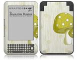 Mushrooms Yellow - Decal Style Skin fits Amazon Kindle 3 Keyboard (with 6 inch display)
