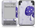 Mushrooms Purple - Decal Style Skin fits Amazon Kindle 3 Keyboard (with 6 inch display)