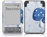 Mushrooms Blue - Decal Style Skin fits Amazon Kindle 3 Keyboard (with 6 inch display)