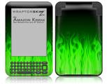 Fire Green - Decal Style Skin fits Amazon Kindle 3 Keyboard (with 6 inch display)