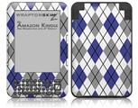 Argyle Blue and Gray - Decal Style Skin fits Amazon Kindle 3 Keyboard (with 6 inch display)