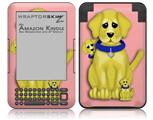 Puppy Dogs on Pink - Decal Style Skin fits Amazon Kindle 3 Keyboard (with 6 inch display)