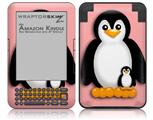 Penguins on Pink - Decal Style Skin fits Amazon Kindle 3 Keyboard (with 6 inch display)