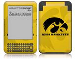 Iowa Hawkeyes Tigerhawk Black on Gold - Decal Style Skin fits Amazon Kindle 3 Keyboard (with 6 inch display)