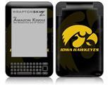 Iowa Hawkeyes Tigerhawk Gold on Black - Decal Style Skin fits Amazon Kindle 3 Keyboard (with 6 inch display)