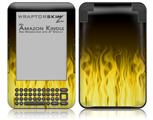 Fire Yellow - Decal Style Skin fits Amazon Kindle 3 Keyboard (with 6 inch display)