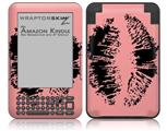 Big Kiss Black on Pink - Decal Style Skin fits Amazon Kindle 3 Keyboard (with 6 inch display)