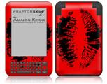 Big Kiss Black on Red - Decal Style Skin fits Amazon Kindle 3 Keyboard (with 6 inch display)