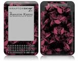 Skulls Confetti Pink - Decal Style Skin fits Amazon Kindle 3 Keyboard (with 6 inch display)