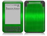 Simulated Brushed Metal Green - Decal Style Skin fits Amazon Kindle 3 Keyboard (with 6 inch display)