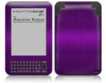 Simulated Brushed Metal Purple - Decal Style Skin fits Amazon Kindle 3 Keyboard (with 6 inch display)